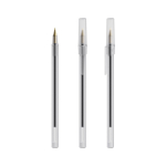 Kugelschreiber aus Kunststoff im klassischen Design mit schwarzer Schrift Round Stic BIC® farbe weiß-transparent