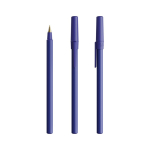 Kugelschreiber aus Kunststoff im klassischen Design mit schwarzer Schrift Round Stic BIC® farbe marineblau