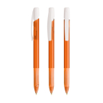 Kunststoff-Kugelschreiber mit Druckmechanik und schwarzer Tinte BIC® farbe orange-transparent