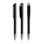 Kugelschreiber aus Kunststoff mit verchromtem Metalldetail und schwarzer Tinte BIC® farbe schwarz