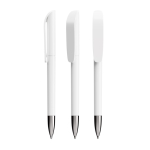 Kugelschreiber aus Kunststoff mit verchromtem Metalldetail und schwarzer Tinte BIC® farbe weiß