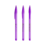 Kugelschreiber aus Kunststoff mit klassischer Kappe und schwarzer Tinte Style BIC® farbe violett-transparent