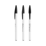 Kugelschreiber aus Kunststoff mit klassischer Kappe und schwarzer Tinte Style BIC® farbe weiß/schwarz