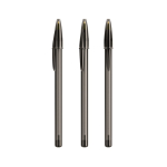 Kugelschreiber aus Kunststoff mit klassischer Kappe und schwarzer Tinte Style BIC® farbe schwarz-transparent