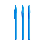 Kugelschreiber aus Kunststoff mit klassischer Kappe und blauer Schrift Style BIC® farbe blau