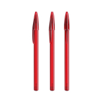 Kugelschreiber aus Kunststoff mit klassischer Kappe und blauer Schrift Style BIC® farbe rot-transparent