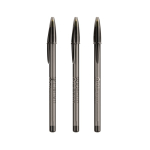 Kugelschreiber aus Kunststoff mit klassischer Kappe und blauer Schrift Style BIC® farbe schwarz-transparent