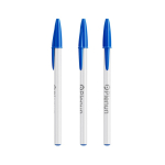 Kugelschreiber aus Kunststoff mit klassischer Kappe und blauer Schrift Style BIC® farbe weiß/blau
