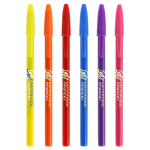 Kugelschreiber aus Kunststoff mit klassischer Kappe und blauer Schrift Style BIC® Ansicht von hinten