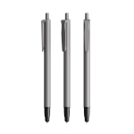 Kugelschreiber aus Kunststoff mit Touchpen und blauer Tinte Clic Stic BIC® farbe silber