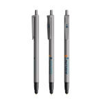 Kugelschreiber aus Kunststoff mit Touchpen und blauer Tinte Clic Stic BIC® farbe silber