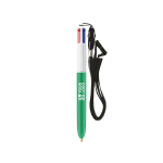Kugelschreiber aus Kunststoff mit Umhängeband zum Aufhängen und 4-farbiger Tinte BIC® Ansicht mit Druckbereich