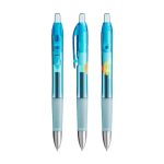Einziehbarer Kunststoff-Kugelschreiber mit blauer Tinte Intensity® Gel Clic BIC® farbe transparentes hellblau