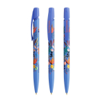 Kugelschreiber aus Kunststoff mit personalisierbarem Clip und blauer Tinte BIC® farbe blau