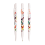 Kugelschreiber aus Kunststoff mit personalisierbarem Clip und blauer Tinte BIC® farbe weiß