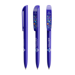 Kugelschreiber aus Kunststoff mit breitem Clip und blauer Schrift BIC® farbe blau