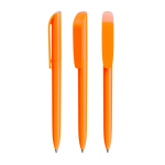 Kugelschreiber aus Kunststoff mit breitem Clip und blauer Schrift BIC® farbe orange