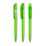 Kugelschreiber aus Kunststoff mit breitem Clip und blauer Schrift BIC® farbe grün-transparent