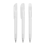 Kugelschreiber aus Kunststoff mit breitem Clip und blauer Schrift BIC® farbe weiß-transparent