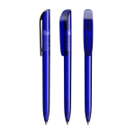 Kugelschreiber aus Kunststoff mit großem Clip und schwarzer Tinte BIC® farbe blau-transparent