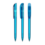 Kugelschreiber aus Kunststoff mit großem Clip und schwarzer Tinte BIC® farbe transparentes hellblau