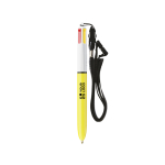 Kunststoff-Kugelschreiber mit Umhängeband zum Aufhängen und 4 Farben Tinte Sun BIC® Ansicht mit Druckbereich
