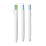 Kugelschreiber aus Kunststoff mit 4 neuartigen Tintenfarben BIC® farbe weiß