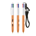 Kugelschreiber aus Kunststoff mit Metallic-Finish und 4-Farben-Tinte Shine BIC® farbe orange