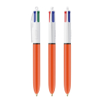 Kunststoff-Kugelschreiber mit feiner Schreibspitze 0,8 mm und 4 Tintenfarben BIC® farbe orange