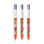 Kunststoff-Kugelschreiber mit feiner Schreibspitze 0,8 mm und 4 Tintenfarben BIC® farbe orange