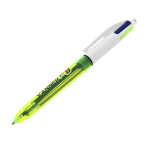 Kunststoff-Kugelschreiber mit feinem Textmarker und 4 Farben Fluo BIC® farbe transparentes lindgrün