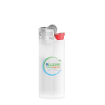 Kompaktes Kunststoff-Feuerzeug mit Kindersicherung BIC® J25 farbe weiß-transparent