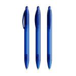 Kugelschreiber aus Kunststoff mit breitem Schaft und blauer Schrift Wide Body BIC® farbe blau-transparent