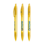 Kugelschreiber aus Kunststoff mit breitem Schaft und blauer Schrift Wide Body BIC® farbe gelb-transparent