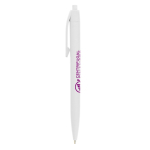 Kugelschreiber aus Kunststoff mit Druckmechanik und blauer Schrift BIC® farbe weiß