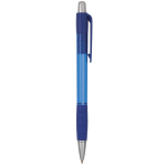 Transparenter Kunststoff-Kugelschreiber mit blauer Tinte Striped Grip BIC® farbe blau