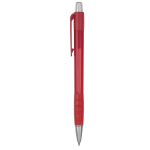 Transparenter Kunststoff-Kugelschreiber mit blauer Tinte Striped Grip BIC® farbe rot