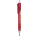 Transparenter Kunststoff-Kugelschreiber mit blauer Tinte Striped Grip BIC® farbe rot
