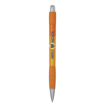 Transparenter Kunststoff-Kugelschreiber mit blauer Tinte Striped Grip BIC® farbe orange