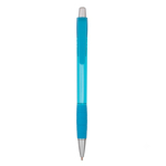 Transparenter Kunststoff-Kugelschreiber mit blauer Tinte Striped Grip BIC® farbe cyan-blau