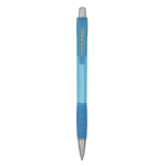 Transparenter Kunststoff-Kugelschreiber mit blauer Tinte Striped Grip BIC® farbe cyan-blau