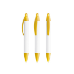 Kugelschreiber aus Kunststoff mit 360°-Druck und blauer Tinte Wide Body Mini BIC® farbe gelb-transparent