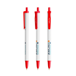 Kugelschreiber aus recyceltem Kunststoff mit großer Druckfläche und schwarzer Tinte BIC® farbe rot