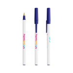 Kugelschreiber aus recyceltem Kunststoff mit Kappe und blauer Tinte Round Stic® BIC® farbe marineblau