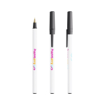 Klassischer Kunststoff-Kugelschreiber mit Kappe und schwarzer Tinte Round Stic BIC® farbe schwarz