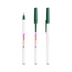 Klassischer Kunststoff-Kugelschreiber mit Kappe und schwarzer Tinte Round Stic BIC® farbe grün