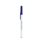 Klassischer Kunststoff-Kugelschreiber mit Kappe und schwarzer Tinte Round Stic BIC® Ansicht mit Druckbereich