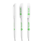 Recycelter Kugelschreiber mit Clip und blauer Schreibfarbe Super Clip Ecolutions BIC® farbe weiß