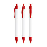 BIC®-Kugelschreiber aus recyceltem Kunststoff mit breitem Schaft und blauer Tinte farbe rot
