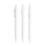 BIC®-Kugelschreiber aus recyceltem Kunststoff mit breitem Schaft und blauer Tinte farbe weiß